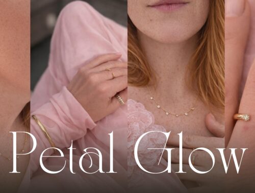 Stylizacja Petal Glow – biżuteria pozłacana 18k w kolorze złota, delikatna kobieca stylizacja z efektem glow i szlachetnym blaskiem Petal Glow biżuteria Frigg